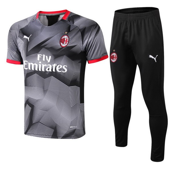 Entrainement AC Milan Ensemble Complet 2018-19 Gris Noir